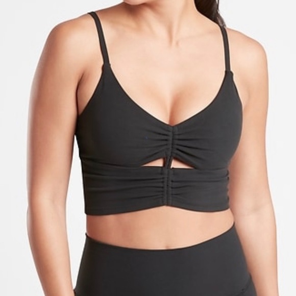 Athleta Other - NWT A-C Cinch Bra Longline. med Black